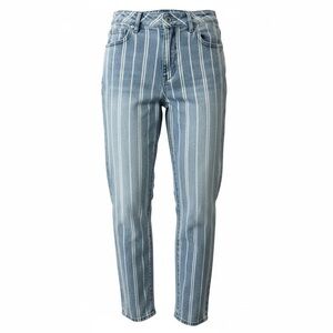 Pacsun Mom Jeans 27 Blue White Vertical Stripe High Rise 100% Cotton Denim